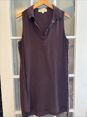cloth & stone Sleeveless Collared Dress in Plum